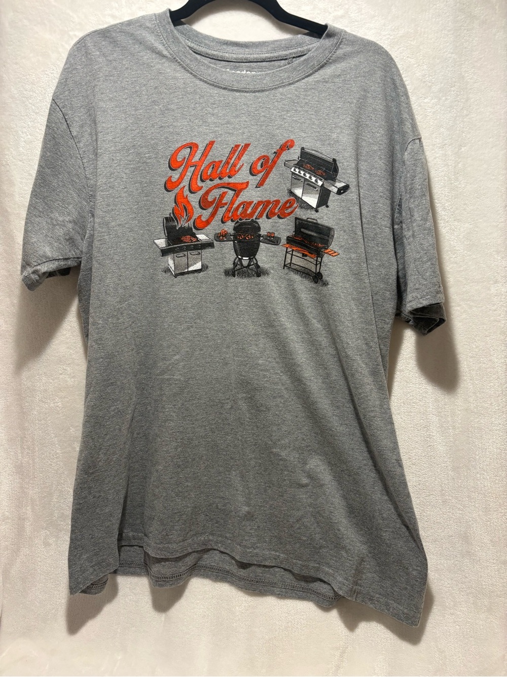 The Academy Brand Gray "Hall of Flame" Graphic Tee with Orange Accents